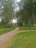 Scenic Urban Park with Lush Greenery and Playground