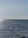 Ocean Water with Rocky Shore and Distant Land