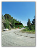 Rural Curved Road with Parked Car