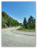Rural Curved Road with Parked Car