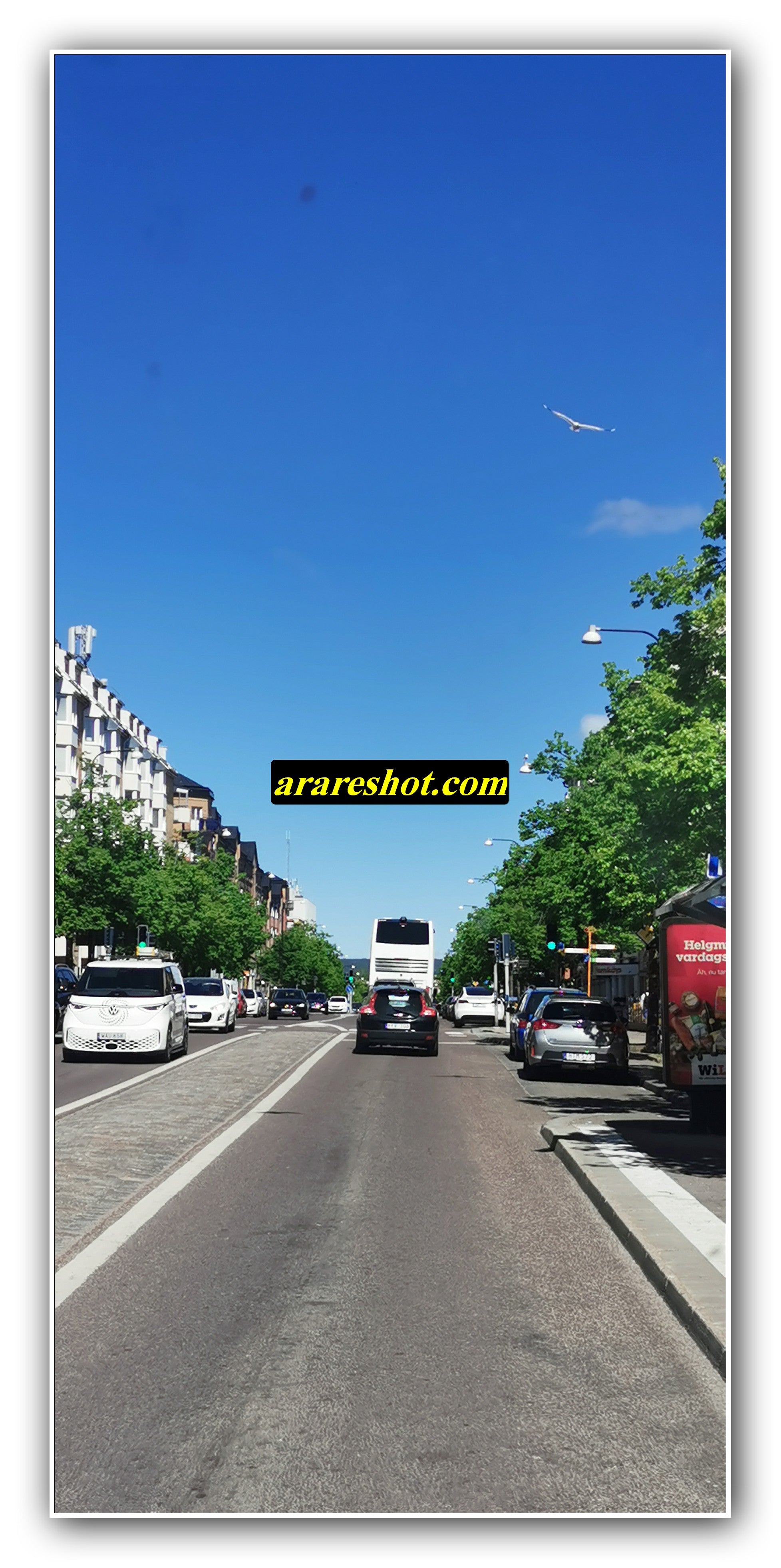 Urban Street View with Double-Decker Bus