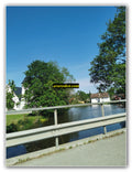 Riverside Village View from a Sunny Bridge Crossing