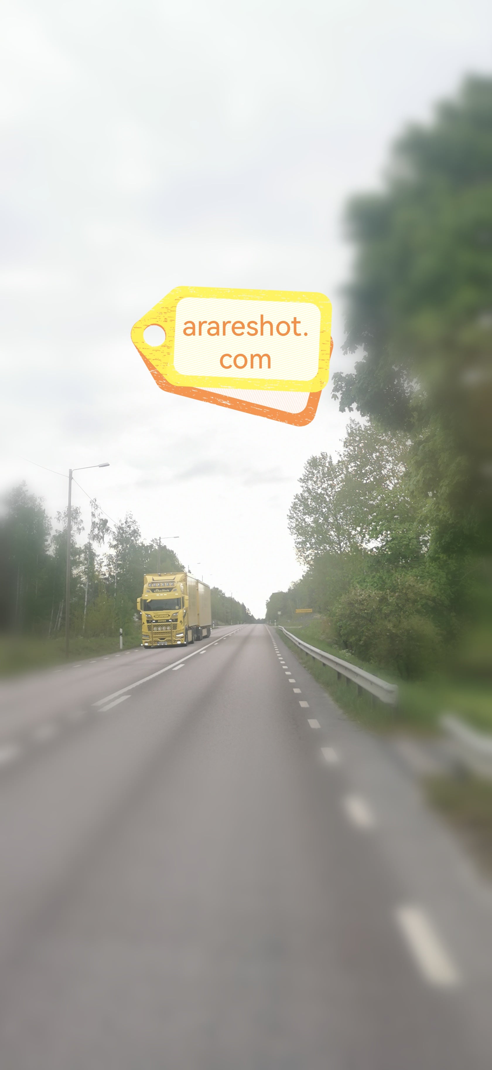 Yellow Truck on Open Road